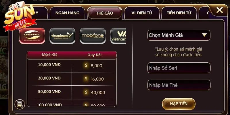 Sử dụng thẻ cào điện thoại để nạp vốn nhanh, hoàn toàn miễn phí